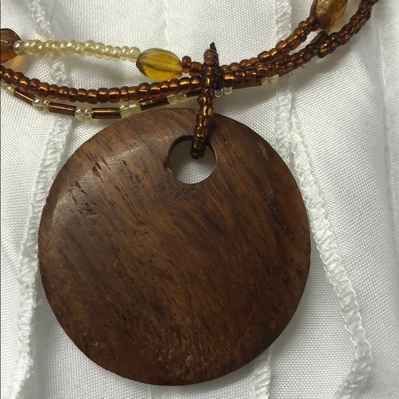 Brown and gold gaudy necklace - Picture 2 of 3